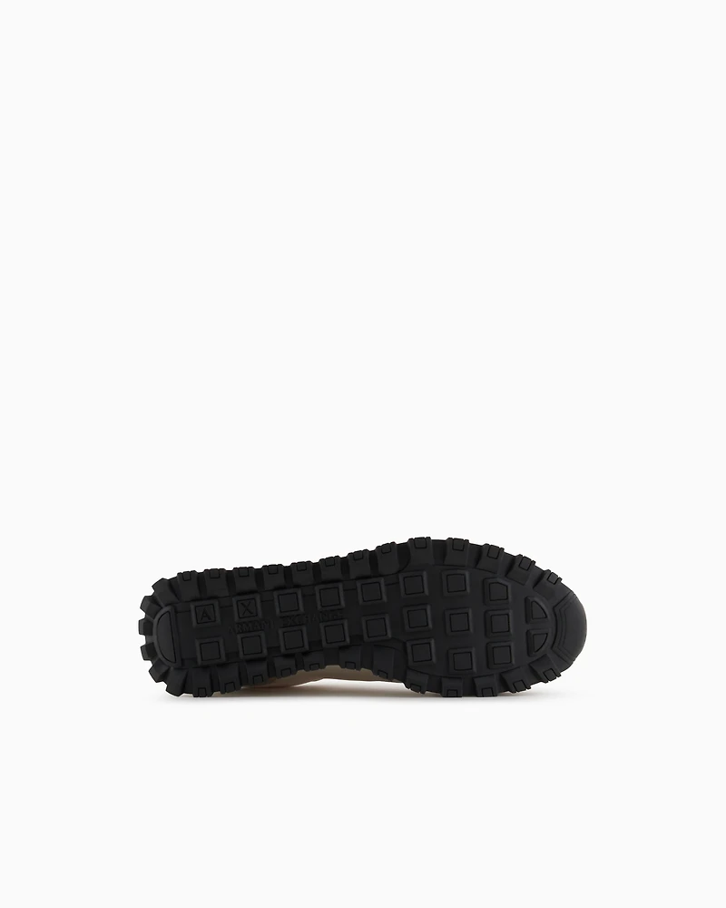 Armani Exchange - Sneakers eco-suede, mesh and nylon, Man, Brown, Size: