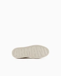 Sneakers eco-leather with elastic laces