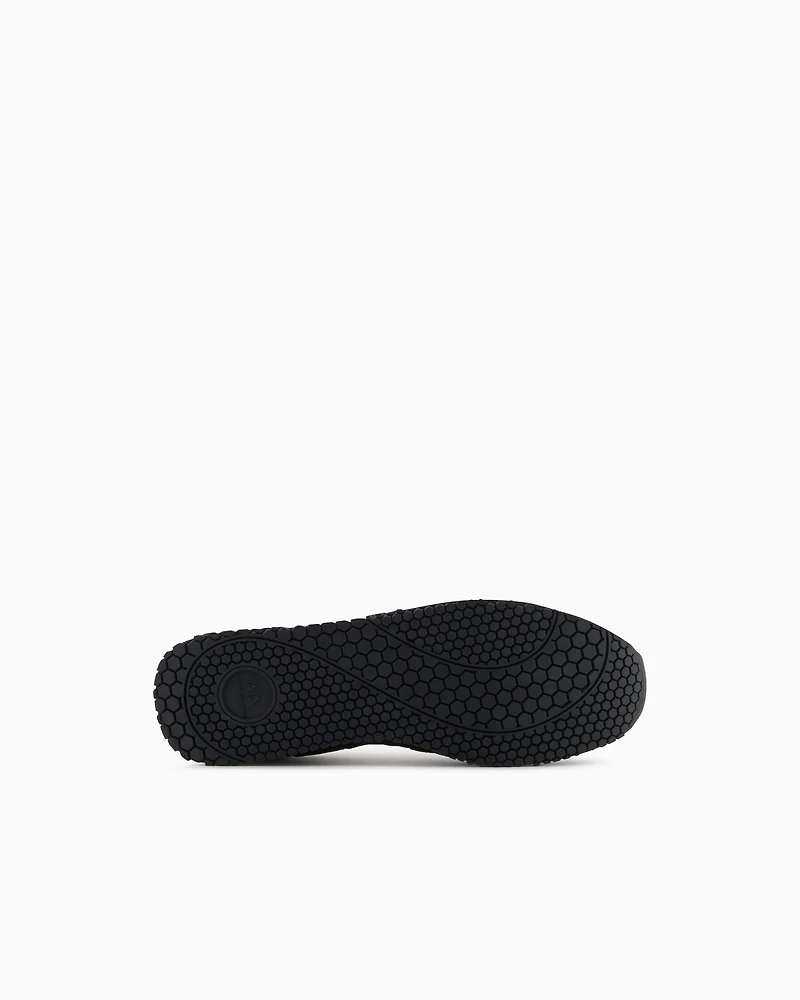 Armani Exchange - Sneakers eco-suede, mesh and nylon, Man, Black, Size:
