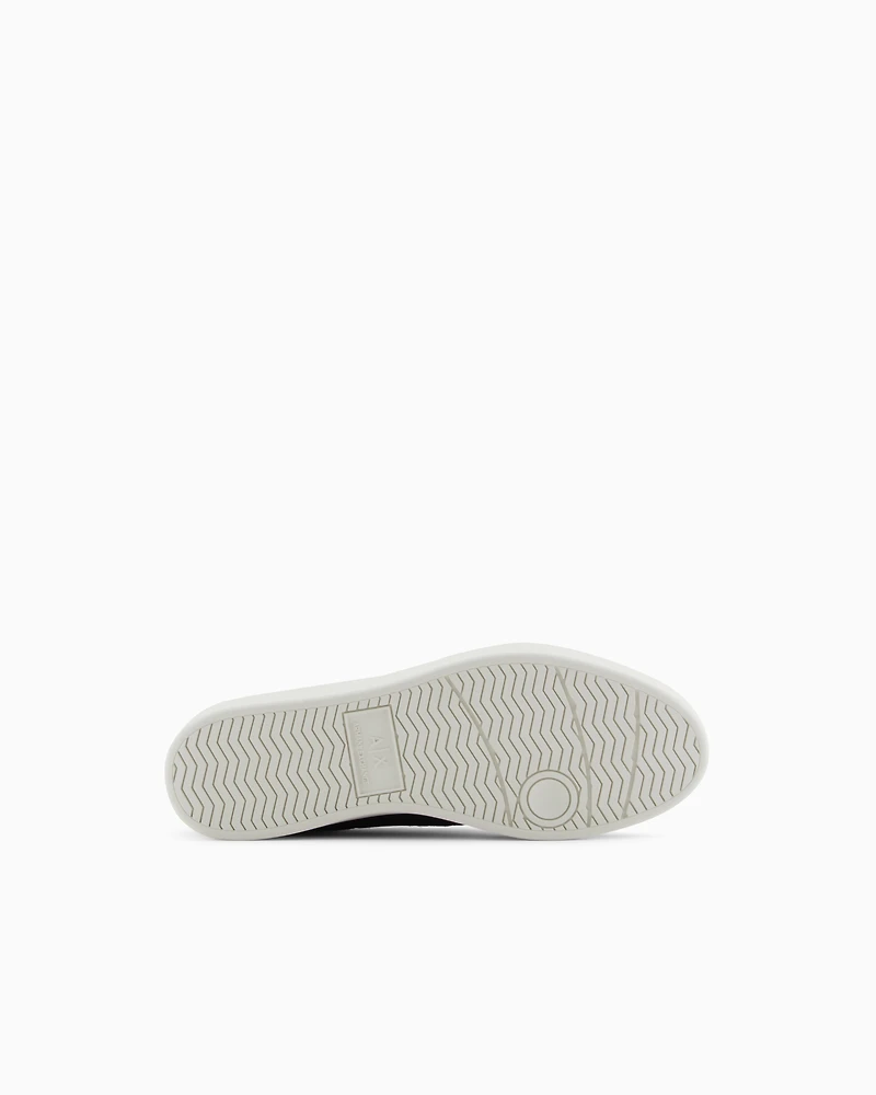Sneakers with allover logo inserts