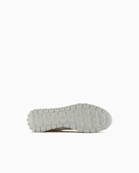 Sneakers with allover logo inserts