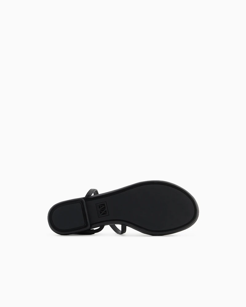 Armani Exchange - Flip flops with strap, Woman, Black, Size: