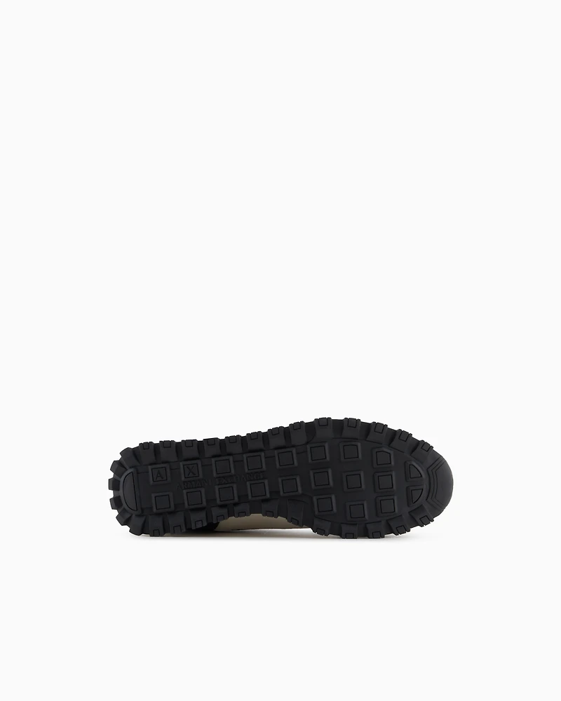 Armani Exchange - Sneakers eco-suede, mesh and nylon, Man, Navy Blue, Size: