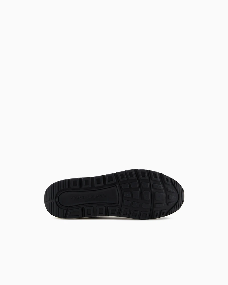Armani Exchange - Oversized sneakers with contrasting inserts, Man, Black, Size: