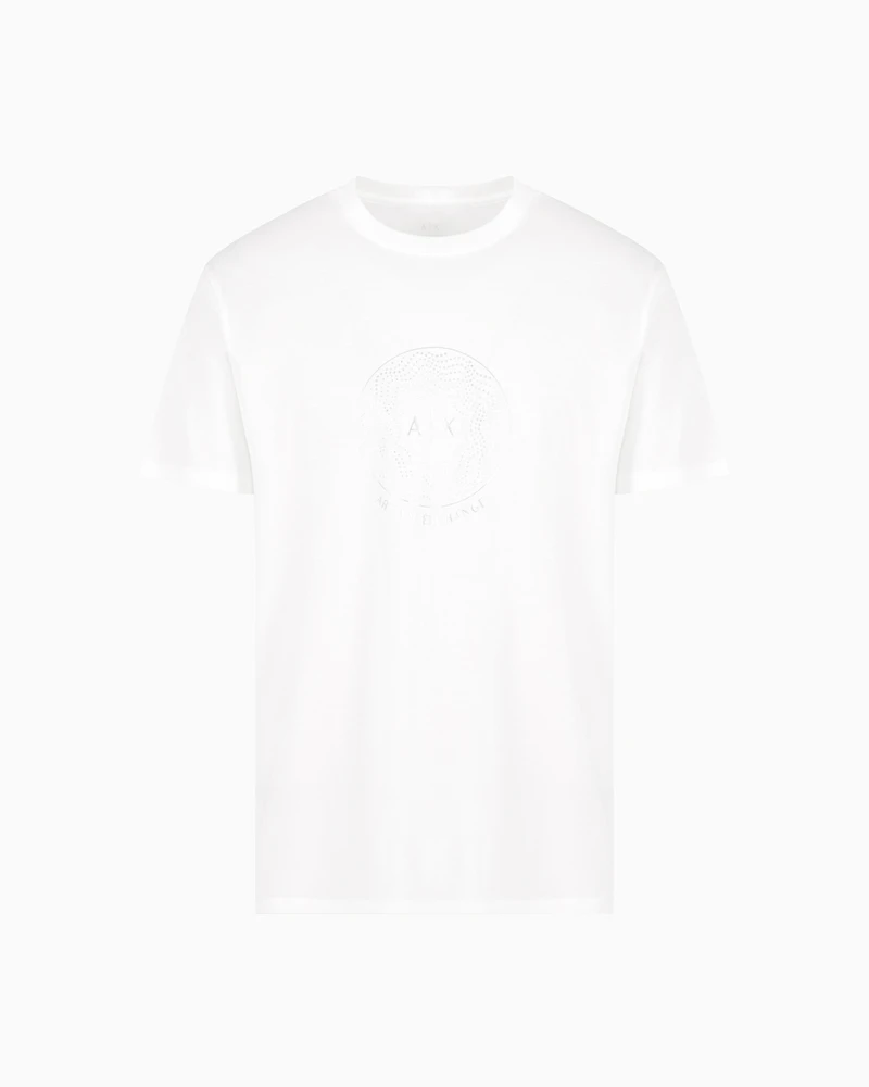 Regular fit T-shirt with golden rhinestones