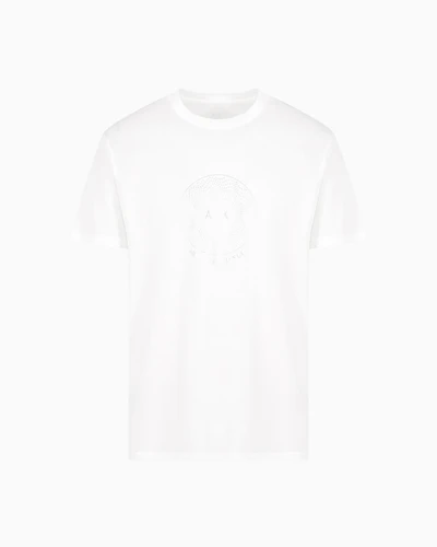 Regular fit T-shirt with golden rhinestones