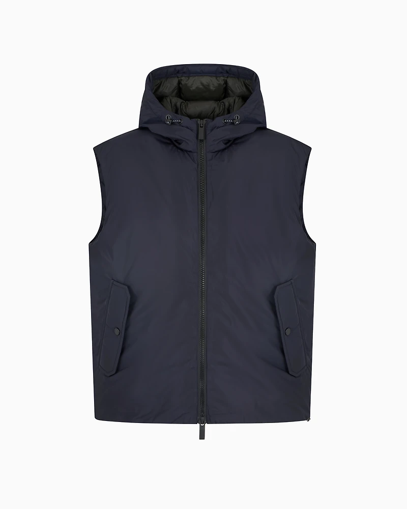 Armani Exchange - Sleeveless jacket with hood, Man, Navy Blue, Size: