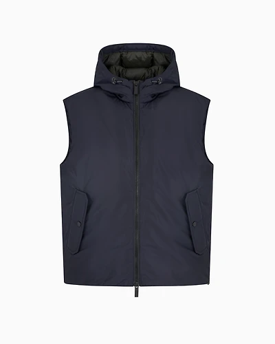 Armani Exchange - Sleeveless jacket with hood, Man, Navy Blue, Size: