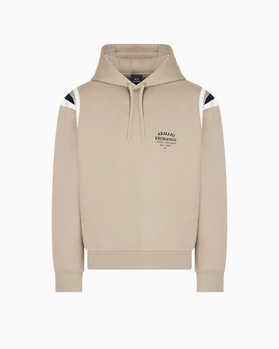Cotton blend sweatshirt with stripes on the shoulders