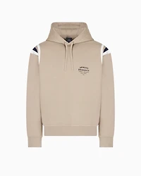 Cotton blend sweatshirt with stripes on the shoulders