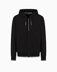 Stretch fabric zip-up sweatshirt