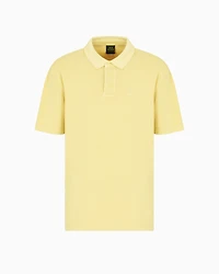 Used effect cotton piquet polo