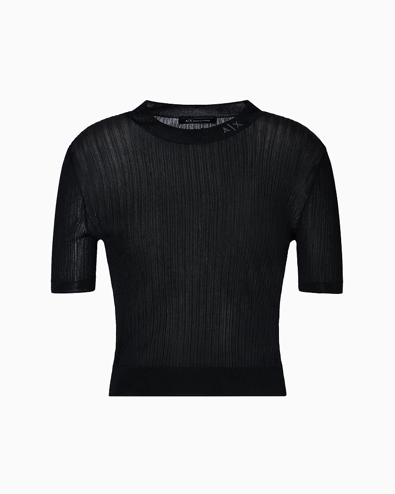 Lurex yarn sweater with logo