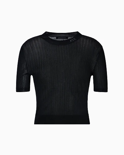 Lurex yarn sweater with logo