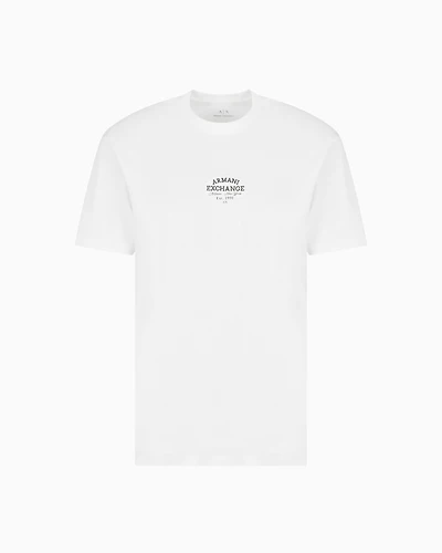 Armani Exchange - Regular fit cotton T-shirt with logo, Man, White, Size: