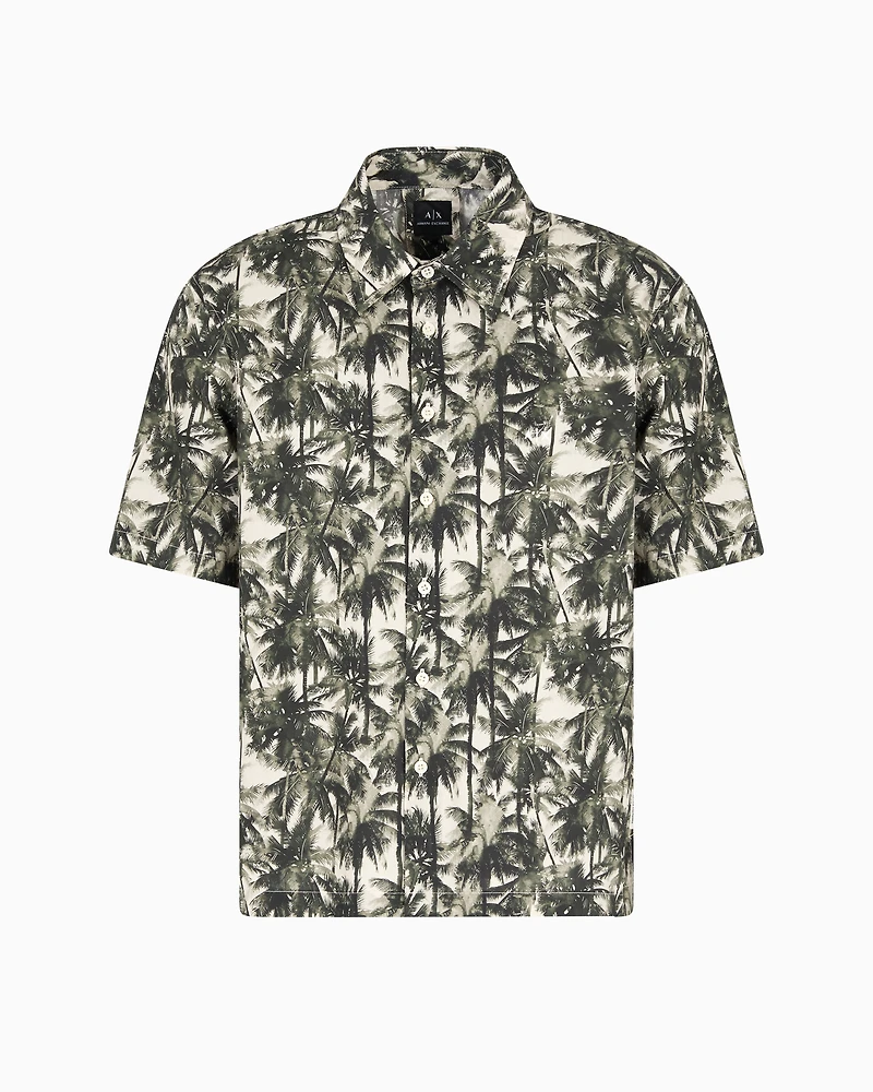 Regular fit palm tree patterned shirt