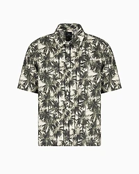 Regular fit palm tree patterned shirt