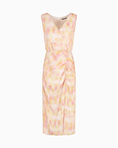 Abstract pattern longuette dress