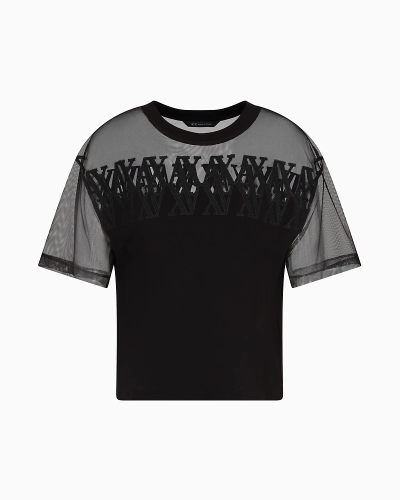 T-shirt with transparent insert