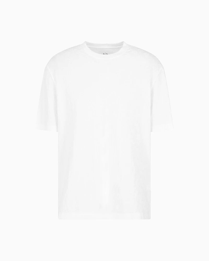 Regular fit cotton T-shirt with tone-on-tone allover logo