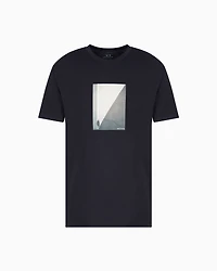 Armani Exchange - Regular fit T-shirt with photo print, Man, Navy Blue, Size:
