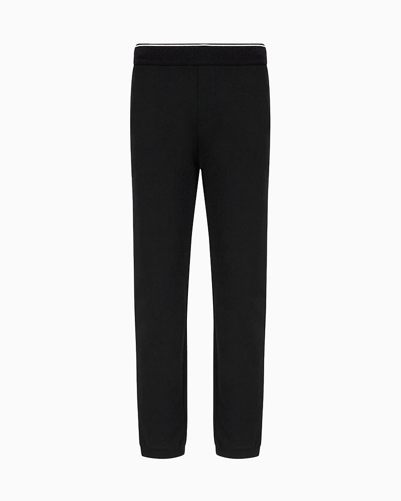 Soft yarn jogger pants with logo