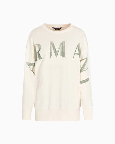 Oversized sweater with optical effect logo