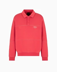 Bonded stretch polo sweatshirt