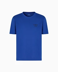 Armani Exchange - Regular fit T-shirt with print on the chest, Man, Blue, Size: