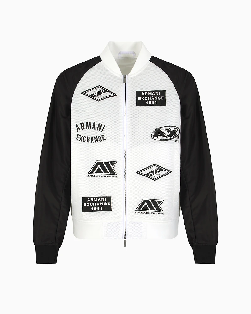 Bomber jacket with logo patches