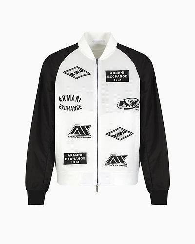 Bomber jacket with logo patches