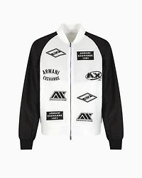 Bomber jacket with logo patches