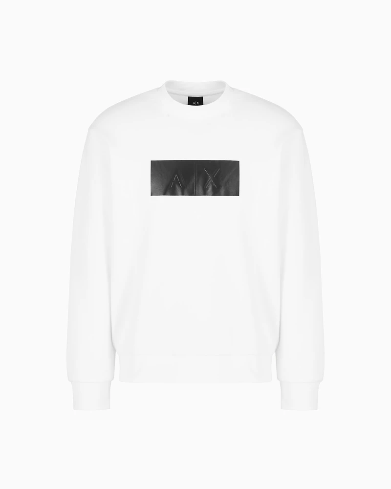 Crewneck sweatshirt with vinyl logo print