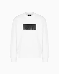 Crewneck sweatshirt with vinyl logo print
