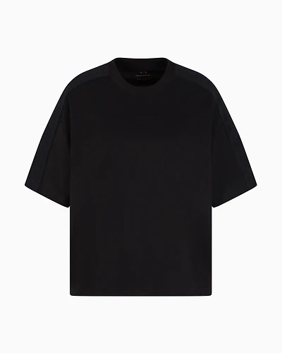 Relaxed fit T-shirt with logo bands on the shoulders