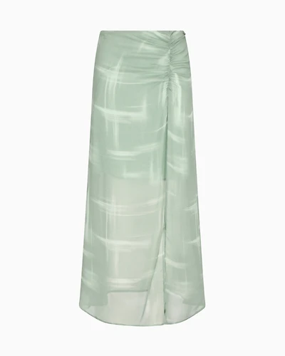 Draped Chiffon Midi Skirt