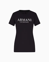 Regular fit T-shirt with metal logo