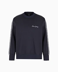 Armani Exchange - Logo Signature Crewneck Sweatshirt, Man, Navy Blue, Size: