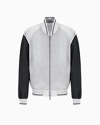 Bomber jacket with contrasting sleeves