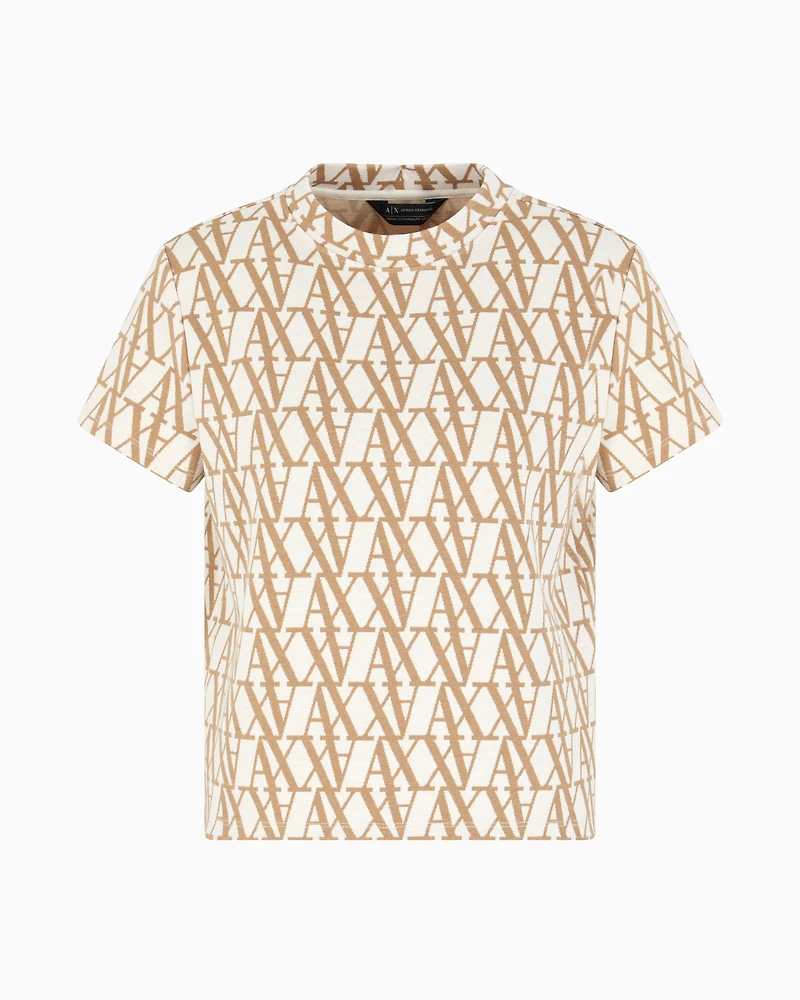 Jacquard T-shirt with allover logo