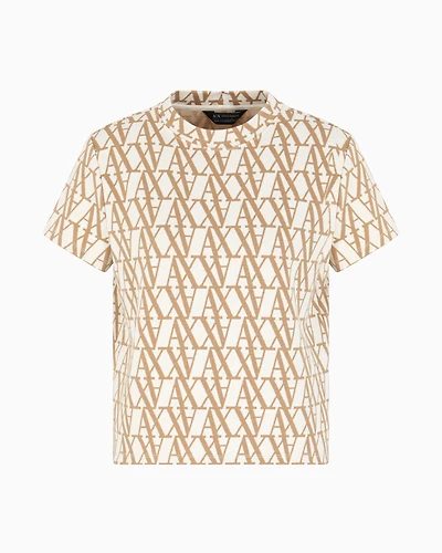 Jacquard T-shirt with allover logo