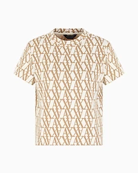 Jacquard T-shirt with allover logo