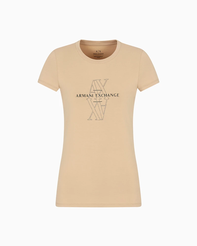 Slim fit T-shirt with embroidered logo