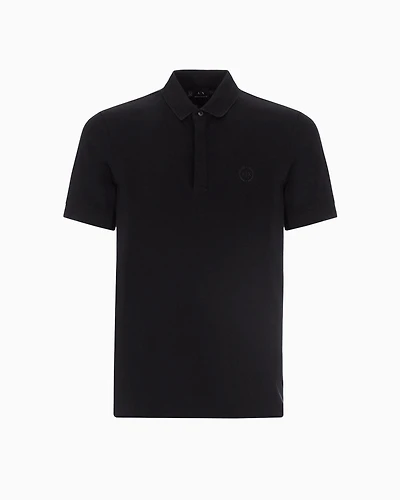 Slim fit stretch cotton polo with logo