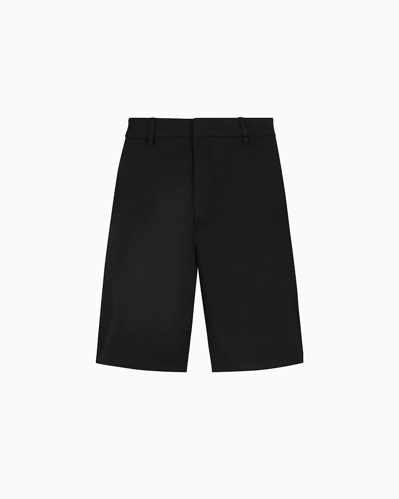 Armani Exchange - Cotton twill Bermuda shorts, Man, Black, Size: