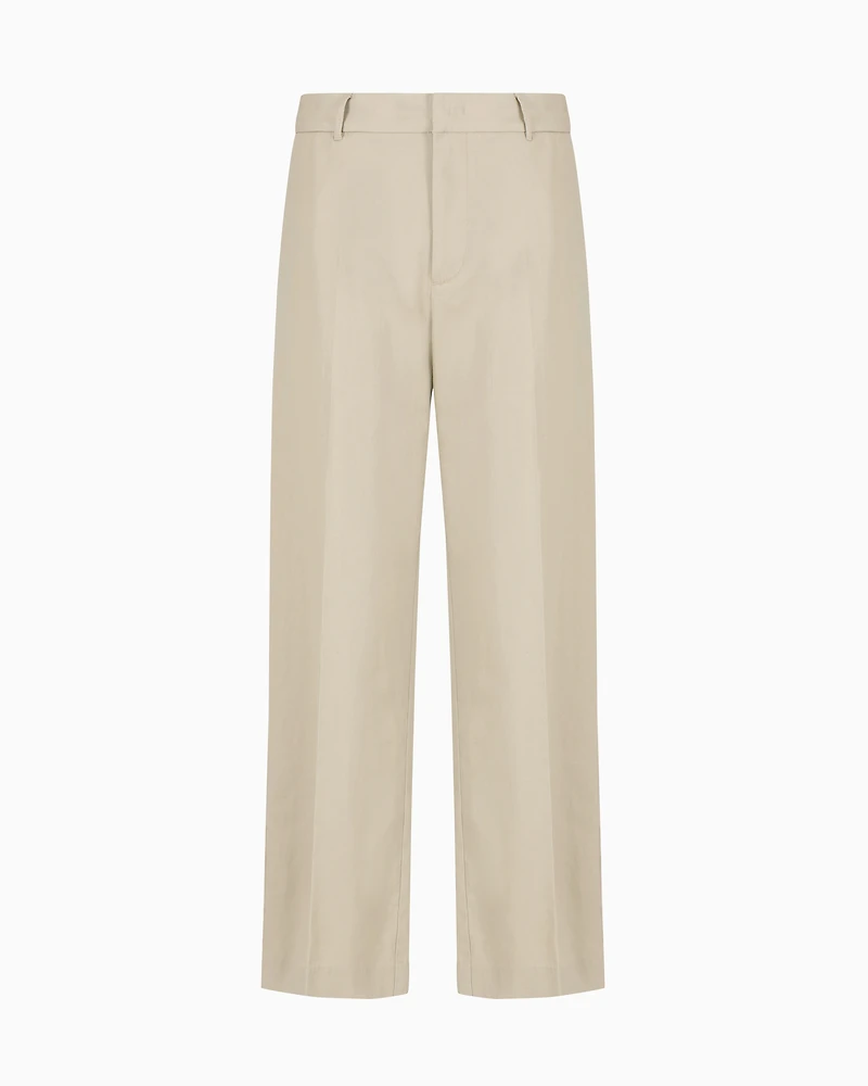 Oversized cotton twill trousers