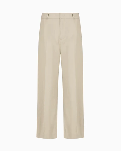 Oversized cotton twill trousers