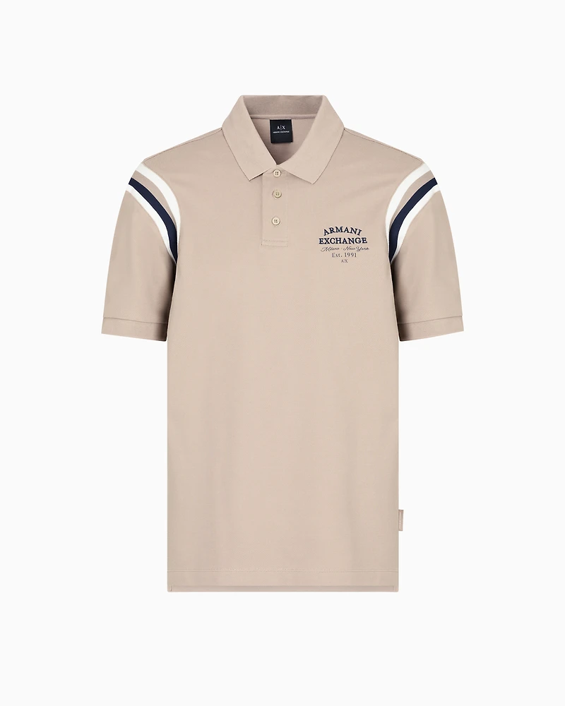 Regular fit polo with contrasting stripes