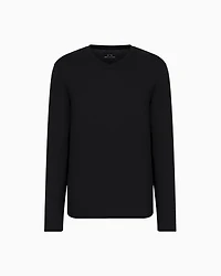 Pima Cotton Long Sleeve V-Neck T-Shirt