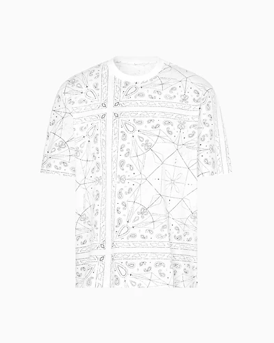 Armani Exchange - Regular fit kaleidoscope patterned t-shirt, Man, White, Size: M